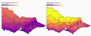 Map of projected change in ignition probabilities over Victoria