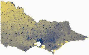 Map of ignition probabilities over Victoria